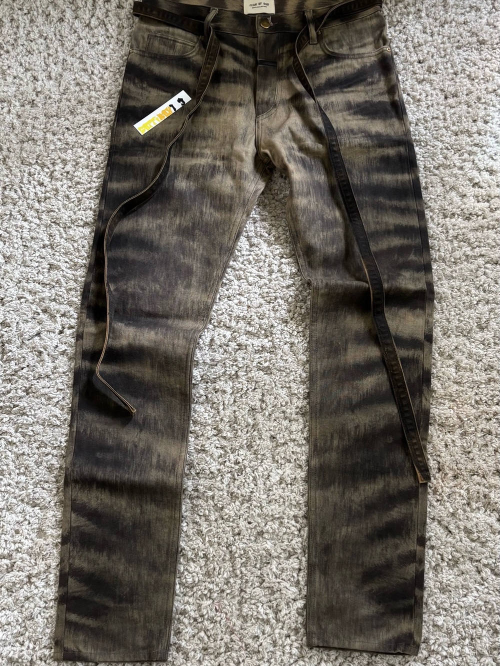 Fear of God 6th Collection denim “Zebra Pants”  size 32 2018